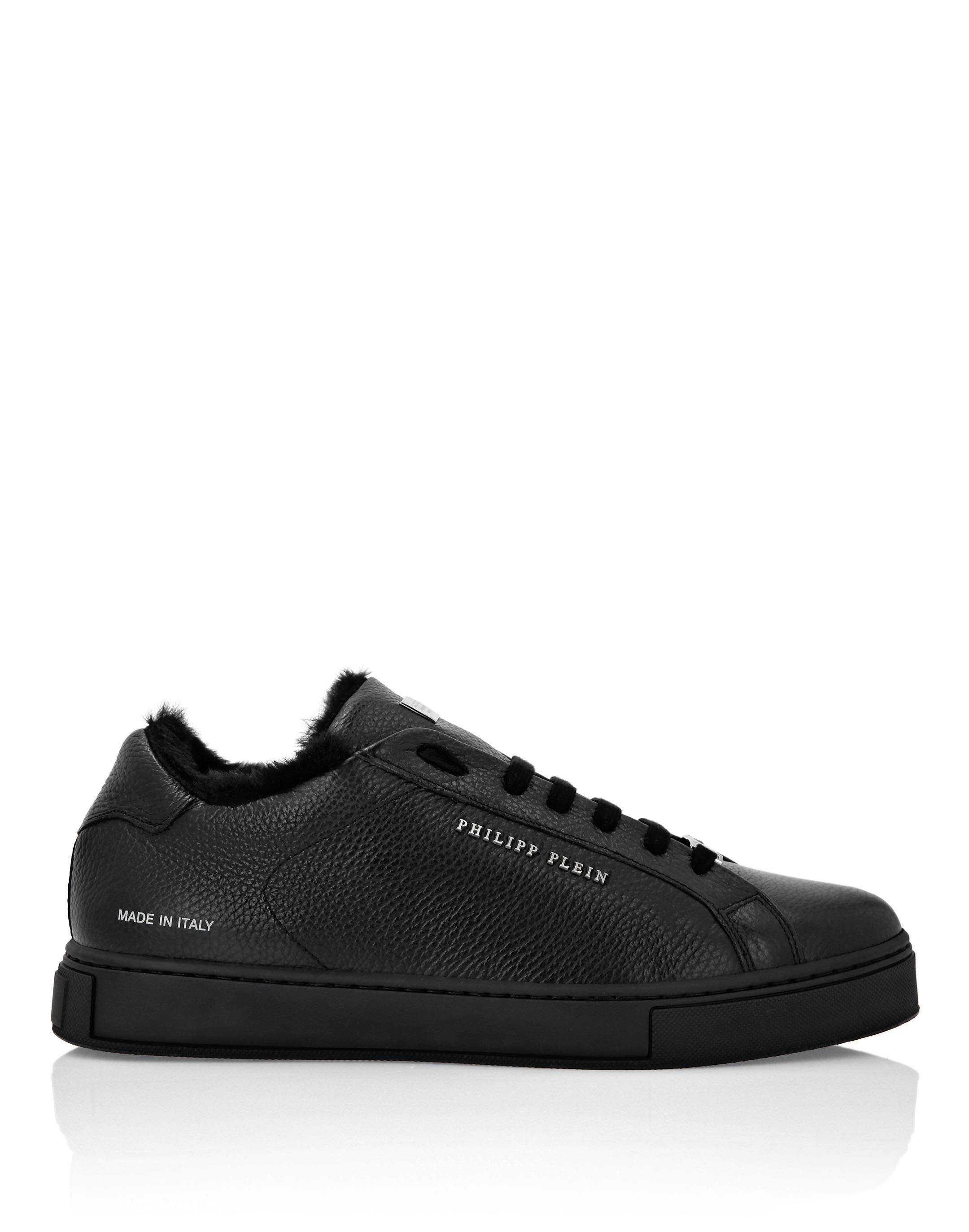 Leather Lo-Top Sneakers Big Bang Unisex, Alternate, color, black