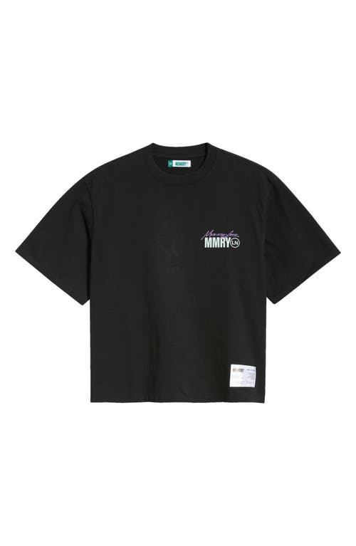 Memory Lane Oversize Maison Crop Graphic T-shirt In Black