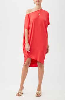 Trina Turk Radiant One-Shoulder Asymmetric Shift Dress