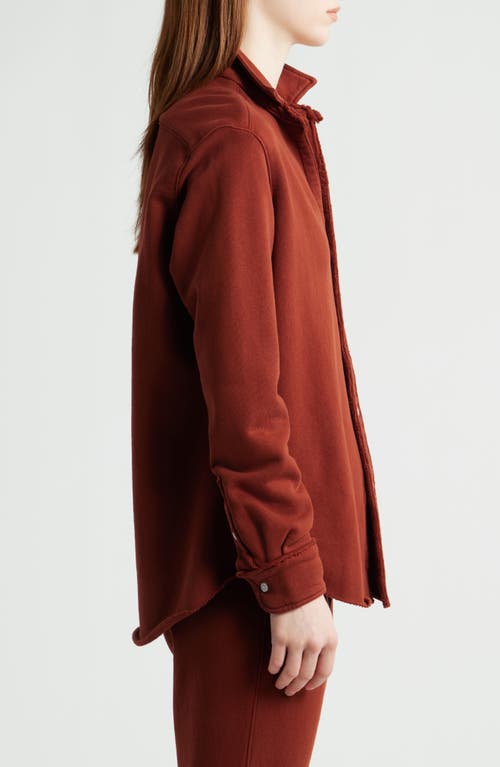 Frank & Eileen Eileen Relaxed Cotton Terry Button-up Shirt In Brown