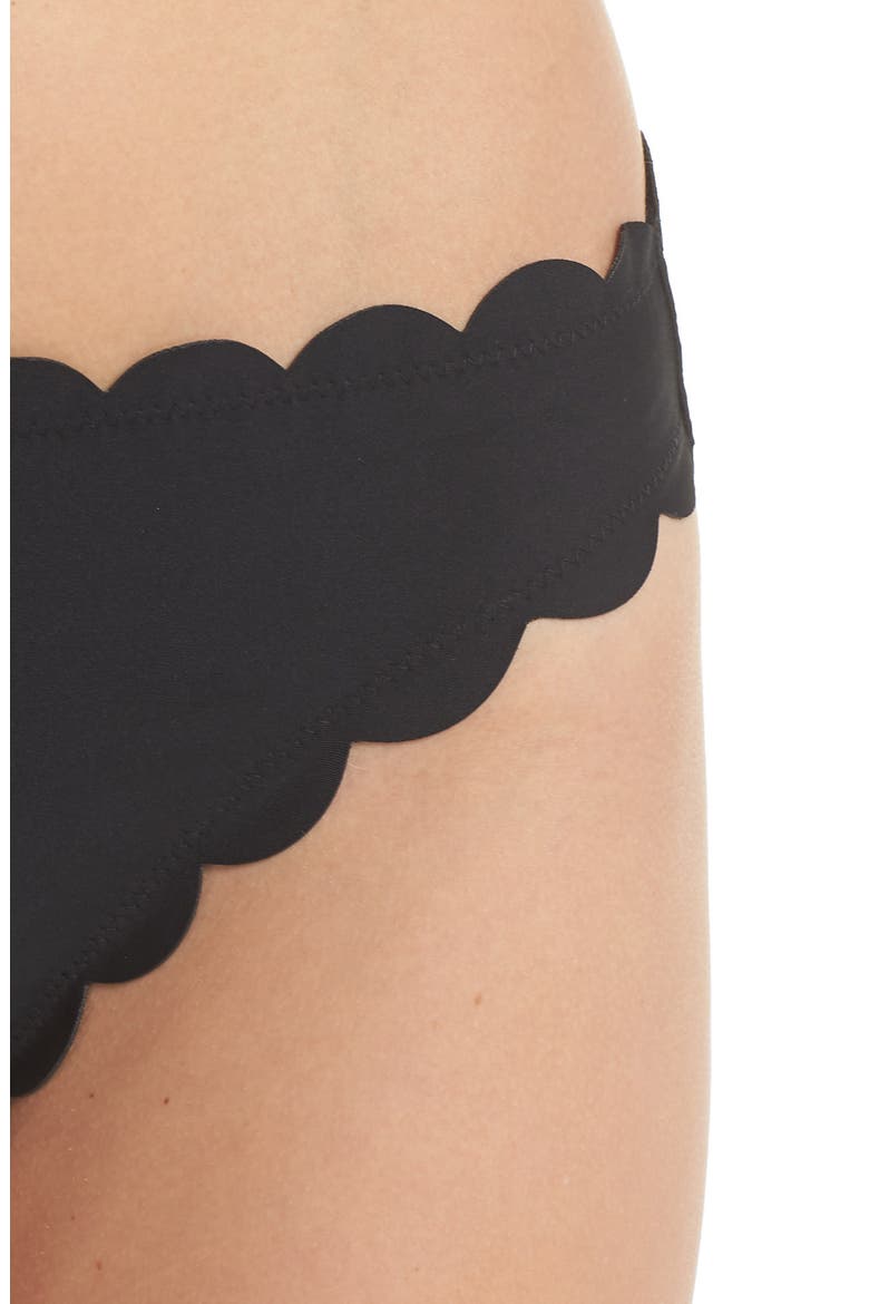 Scallop Hipster Bikini Bottoms, Alternate, color, BLACK