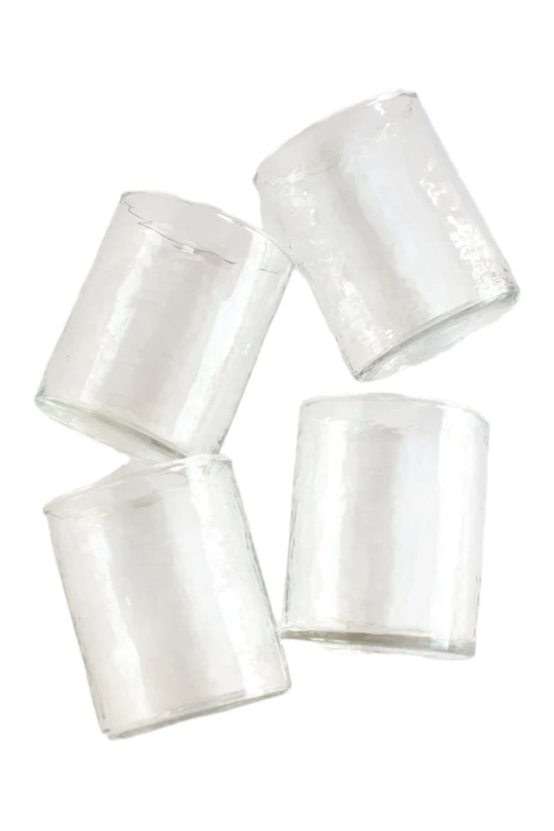 Handblown Hammered Glasses - Set of 4, Main, color, Clear