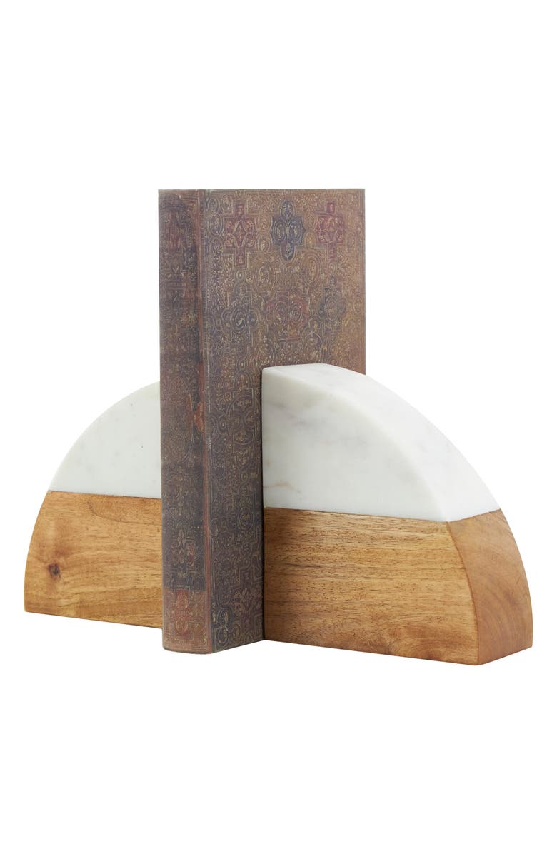 VIVIAN LUNE HOME Wedge Marble Bookends, Alternate, color, Tan