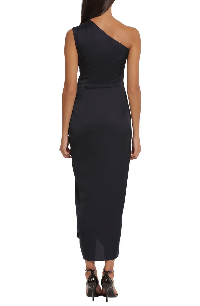 Donna Morgan Draped Skirt One-Shoulder Dress, Alternate, color, Twilight Navy