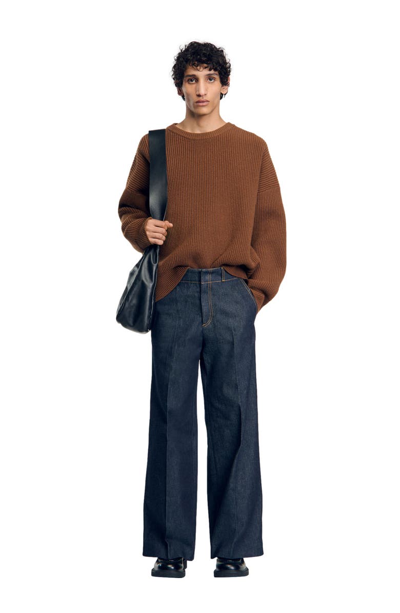 SANDRO Wide-leg jeans, Alternate, color, Raw-Denim