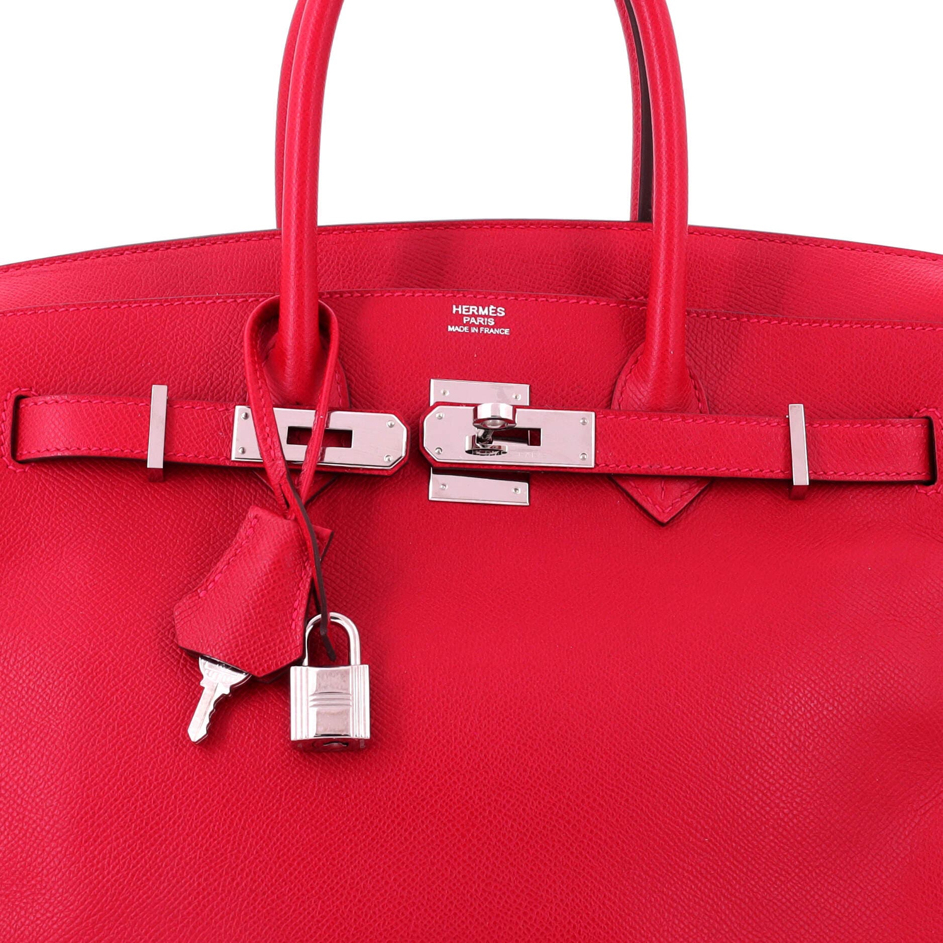 Pre-Owned Hermes Birkin Handbag Red Epsom with Palladium Hardware 30, Alternate, color, Rouge Casaque