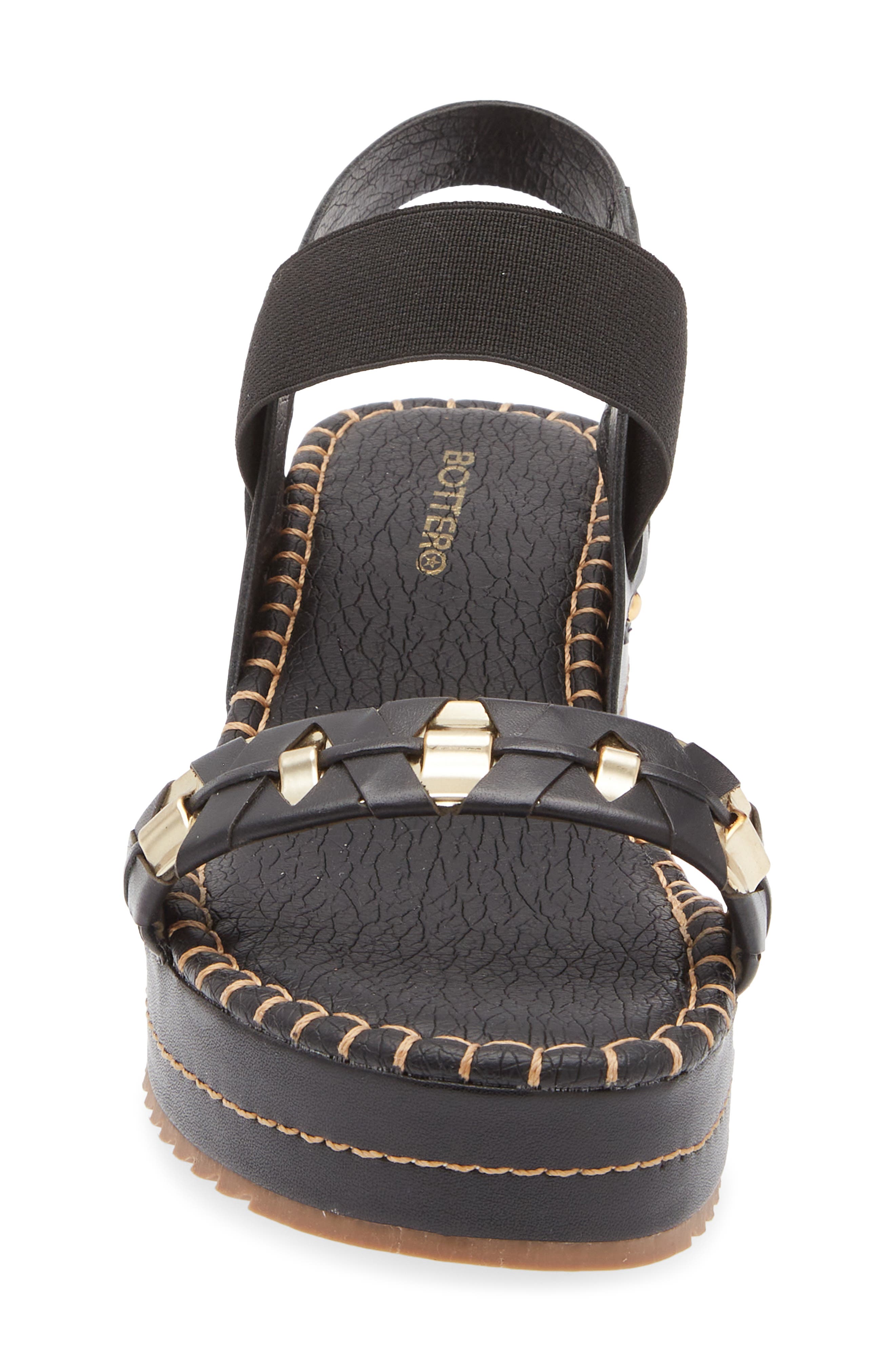 Bottero Melinda Slingback Platform Wedge Sandal, Alternate, color, Preto