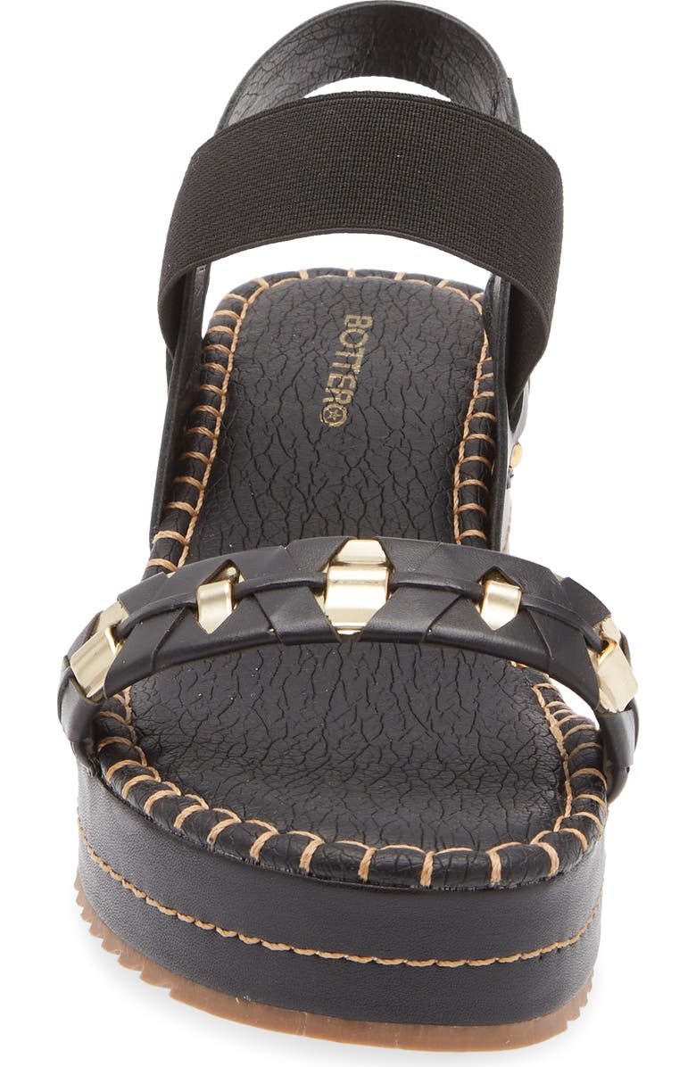 Bottero Melinda Slingback Platform Wedge Sandal, Alternate, color, Preto