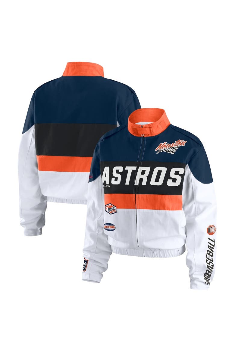 Women's WEAR by Erin Andrews  Orange/White Houston Astros Racing Full-Zip Jacket, Alternate, color, Orange