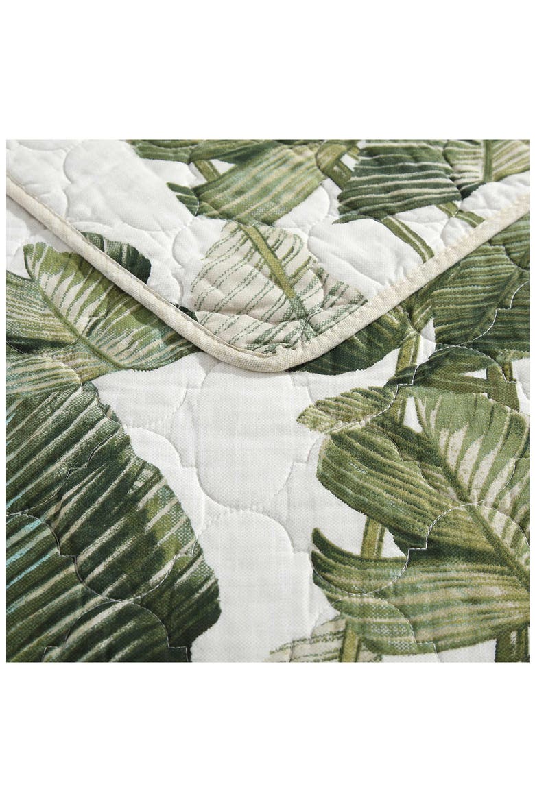 Fiesta Palms Cotton Quilt & Sham Set, Alternate, color, PALM GREEN