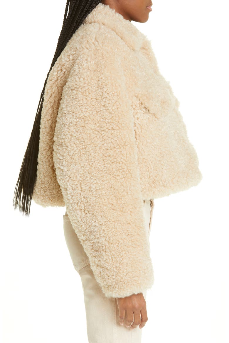 Fazia Crop Faux Shearling Jacket, Alternate, color, ECRU