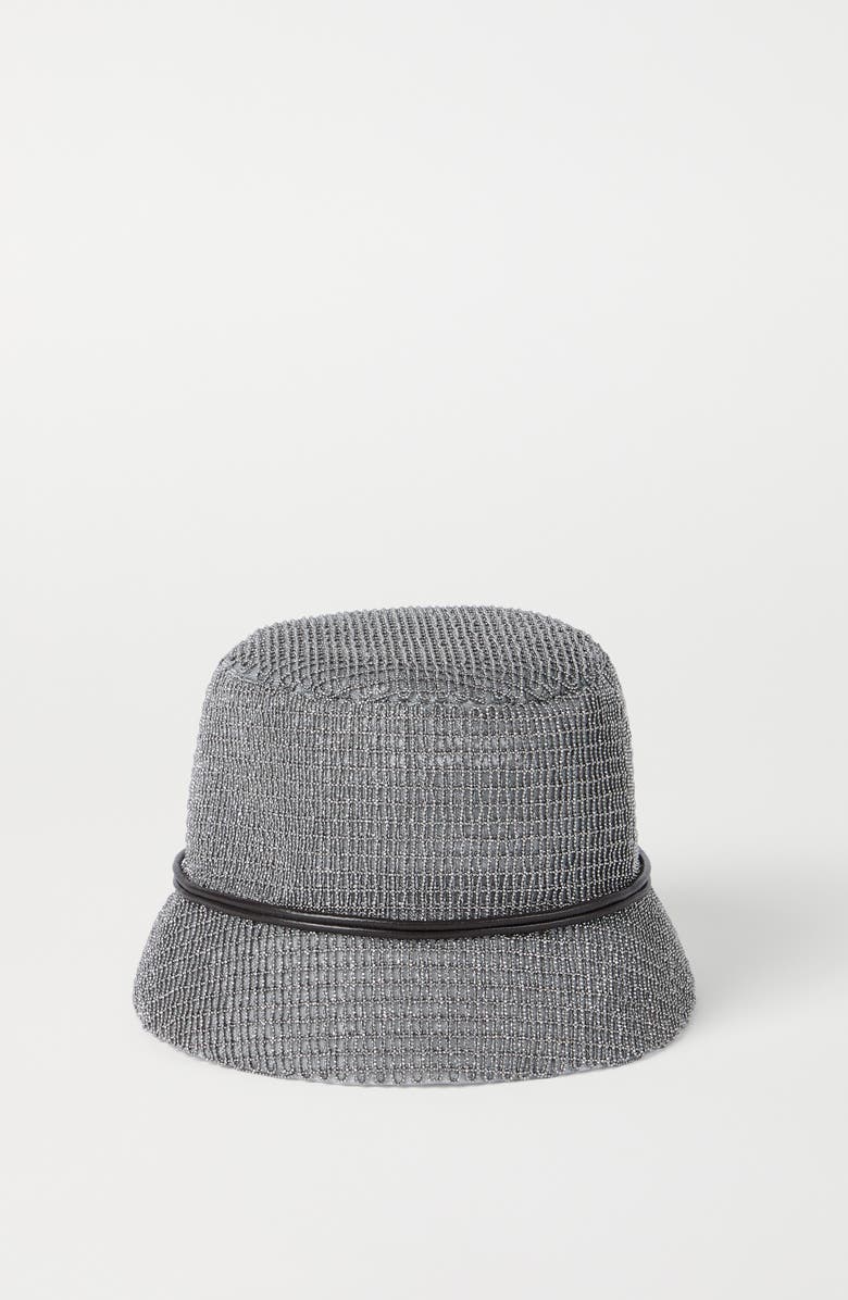 Brunello Cucinelli Precious bucket hat, Alternate, color, Grey