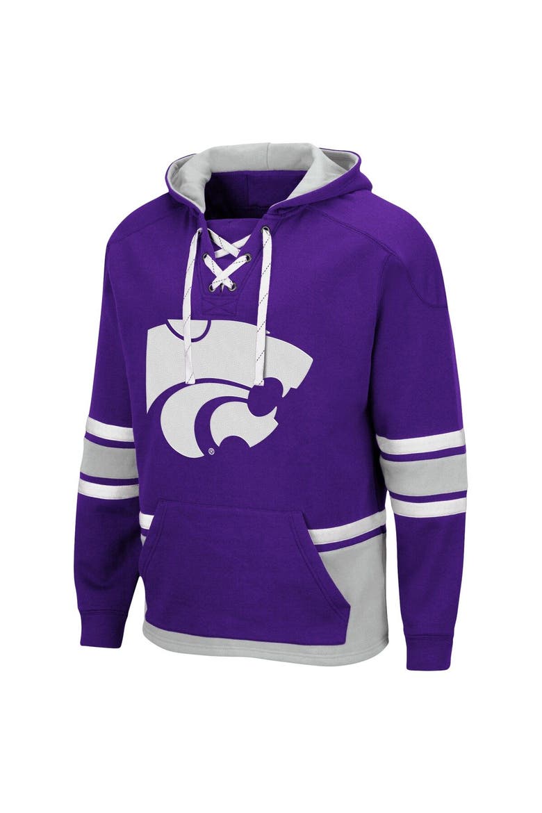 Men's Colosseum Purple Kansas State Wildcats Lace Up 3.0 Pullover Hoodie, Alternate, color, Purple