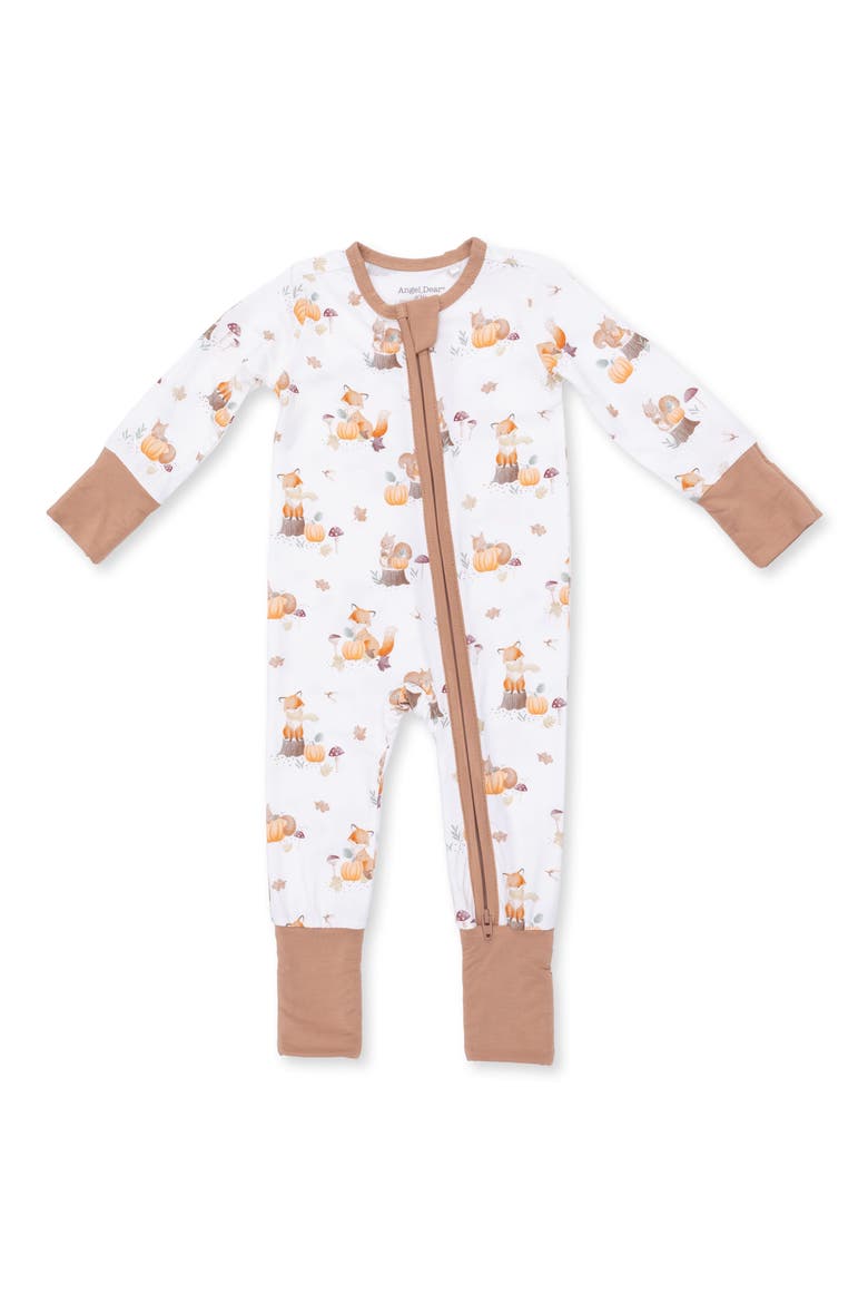 Kids' Woodland Animals & Pumpkins One-Piece, Main, color, CREAM