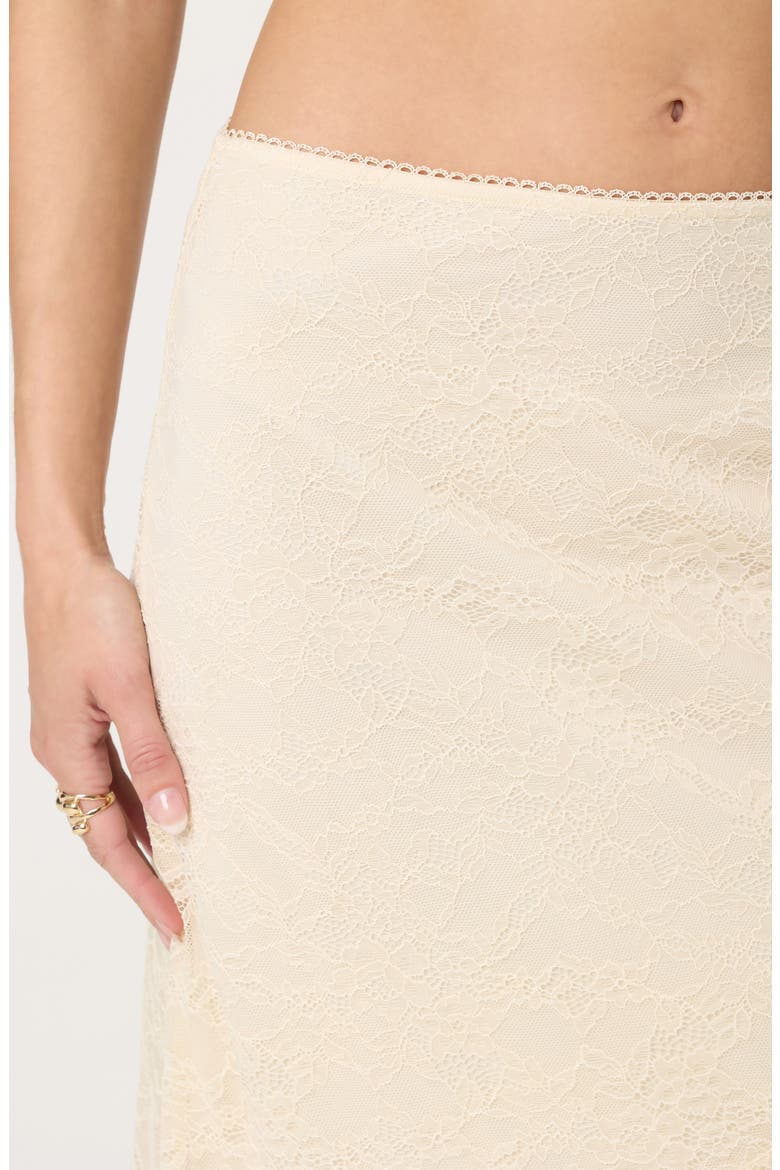 Asymmetric Lace Midi Skirt, Alternate, color, CREAM