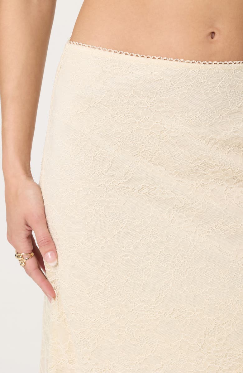 ASTR the Label Asymmetric Lace Midi Skirt, Alternate, color, Cream