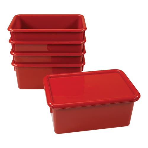 Kaplan Early Learning Company Storage Bins With Lids In Red