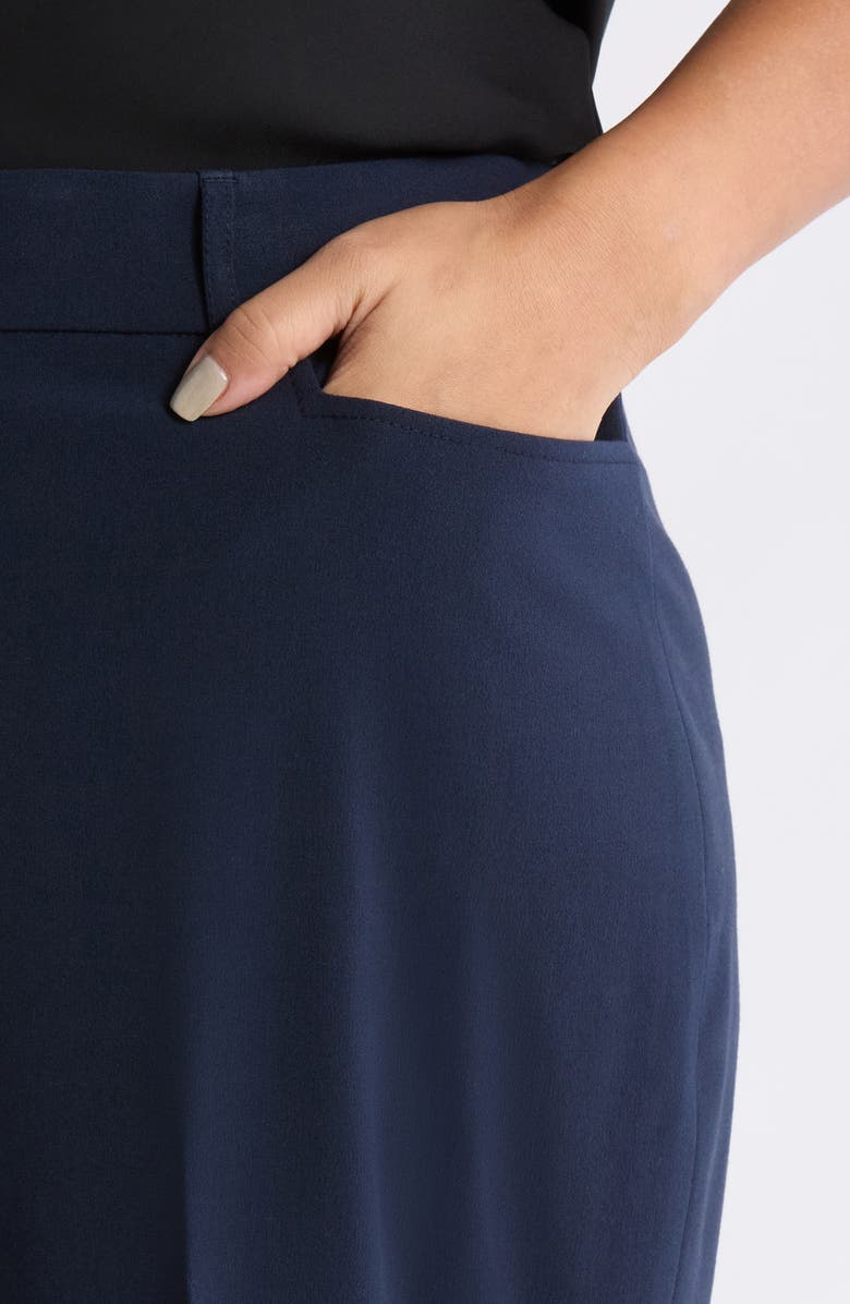 Tahari ASL Bird Eye Straight Leg Pants, Alternate, color, New Navy