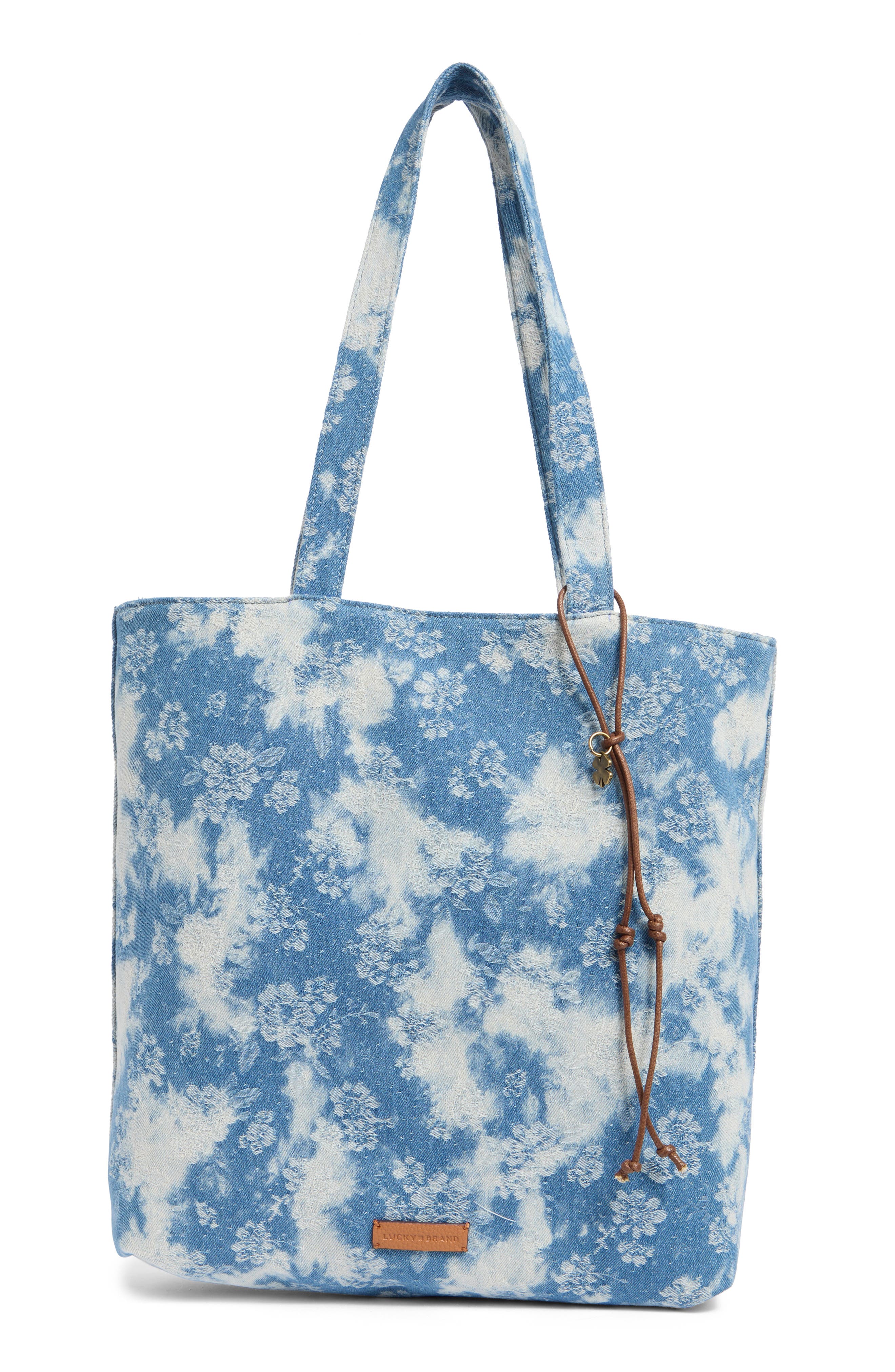 Lucky Brand Pira Canvas Book Tote Bag, Alternate, color, Floral Denim