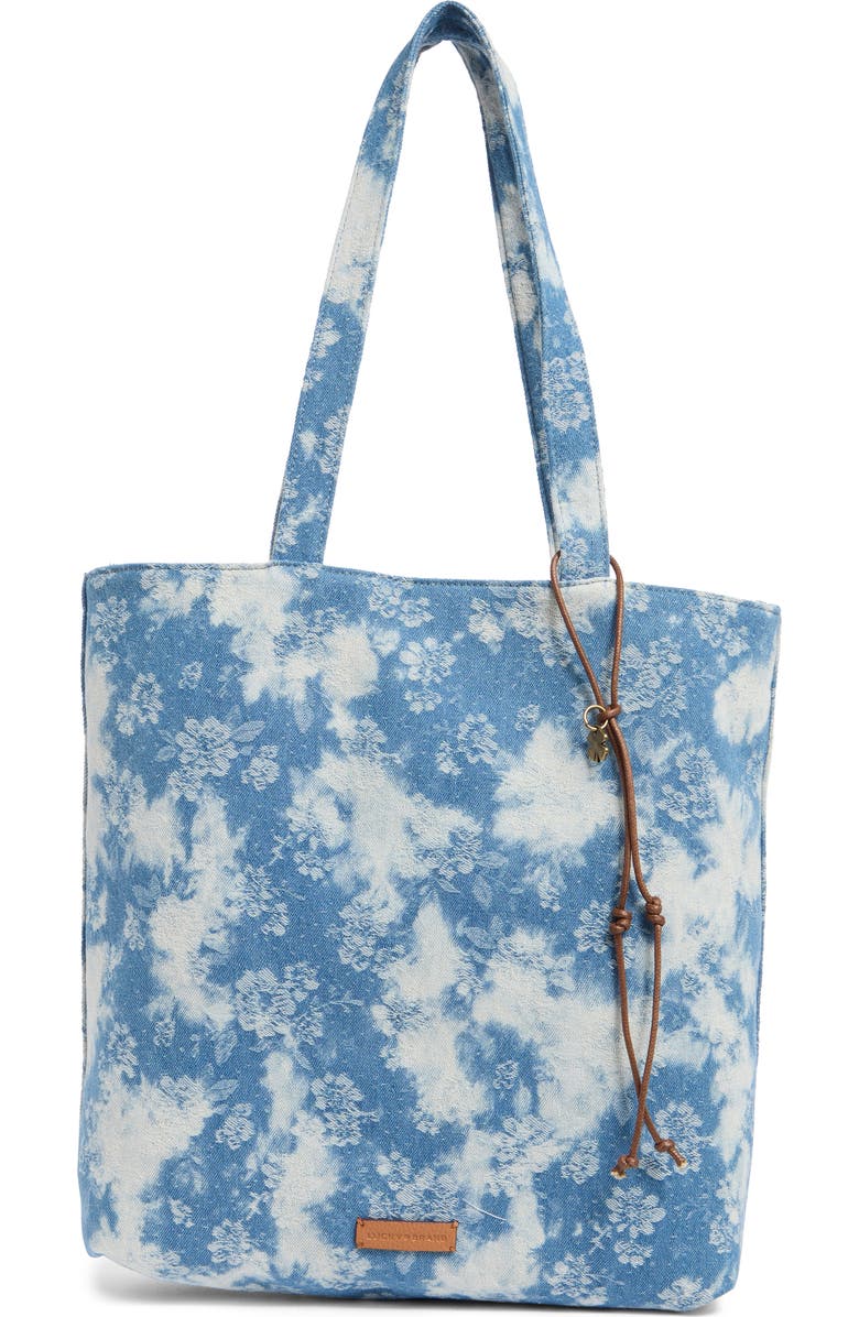 Lucky Brand Pira Canvas Book Tote Bag, Alternate, color, Floral Denim