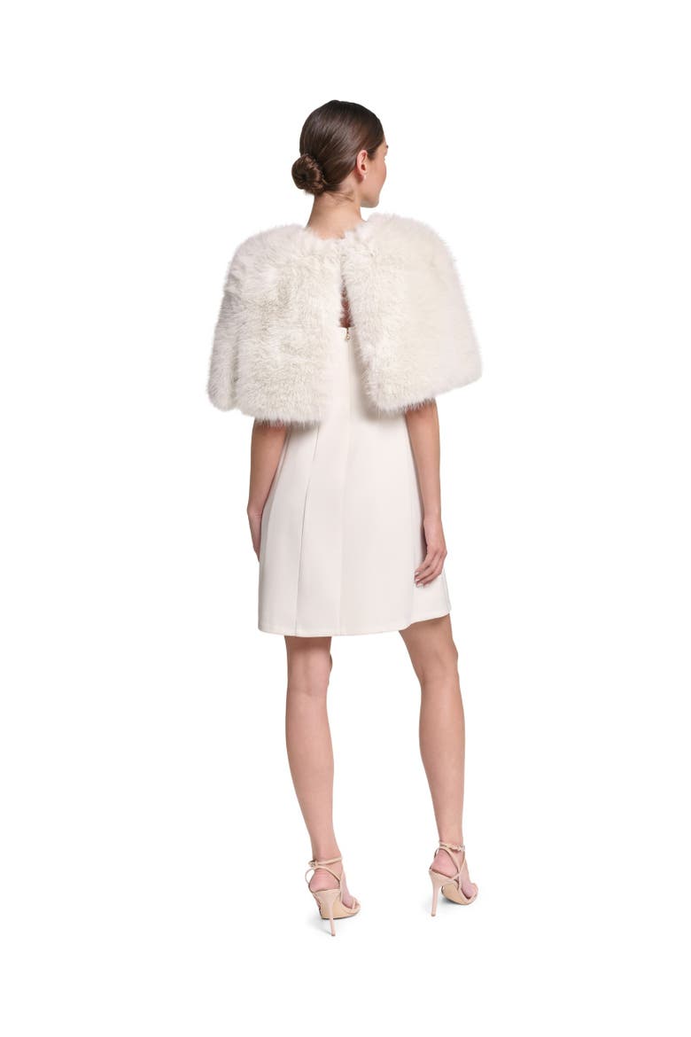 Faux Fur Capelet, Alternate, color, Cream