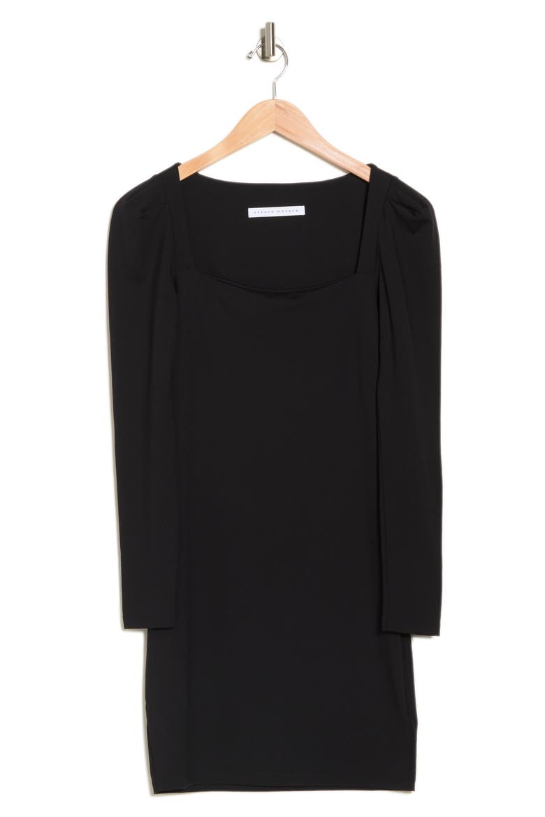 Long Puff Sleeve Minidress, Alternate, color, BLACK