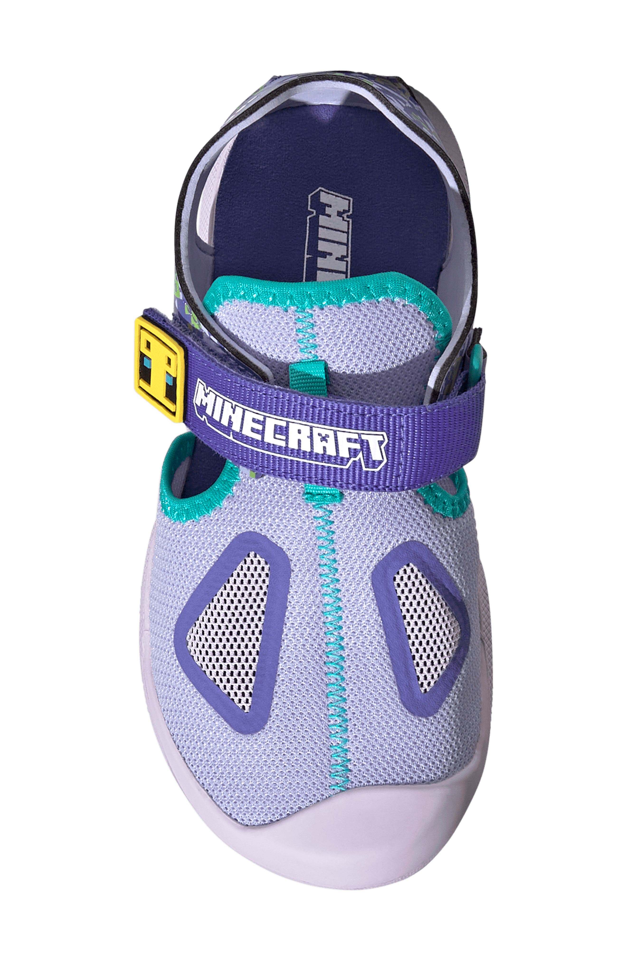adidas x Minecraft Kids' Terrex Cap Toe Sandal, Alternate, color, Violet/ Cobalt/ Mint