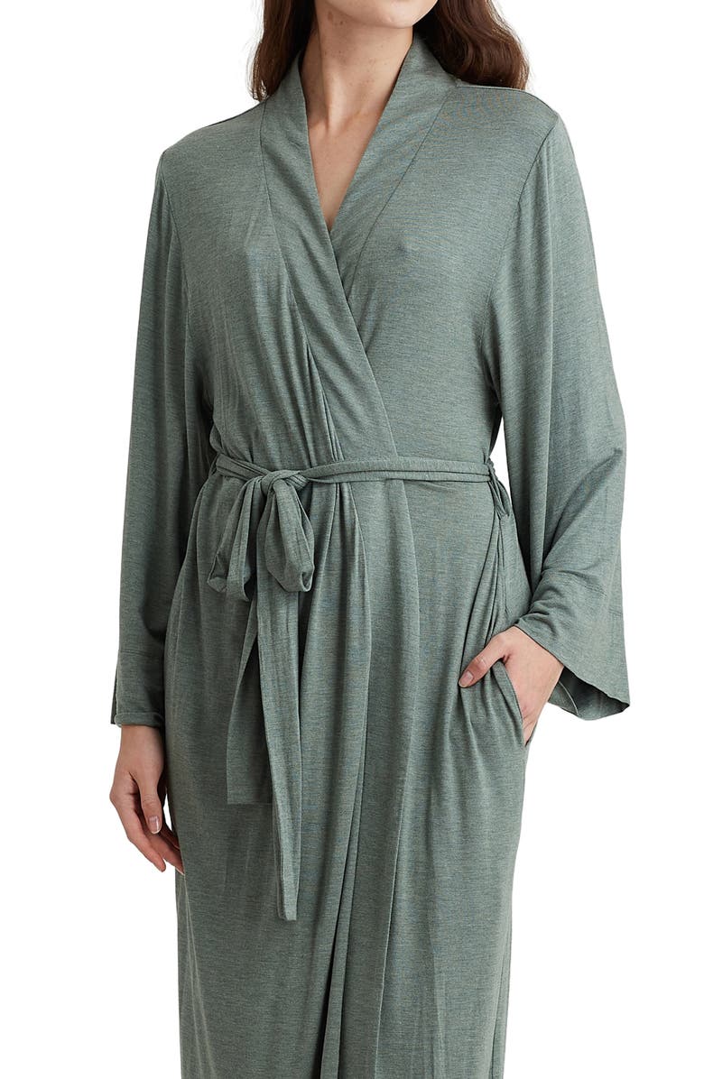 Papinelle Kate Stretch Modal Robe, Alternate, color, Deep Moss
