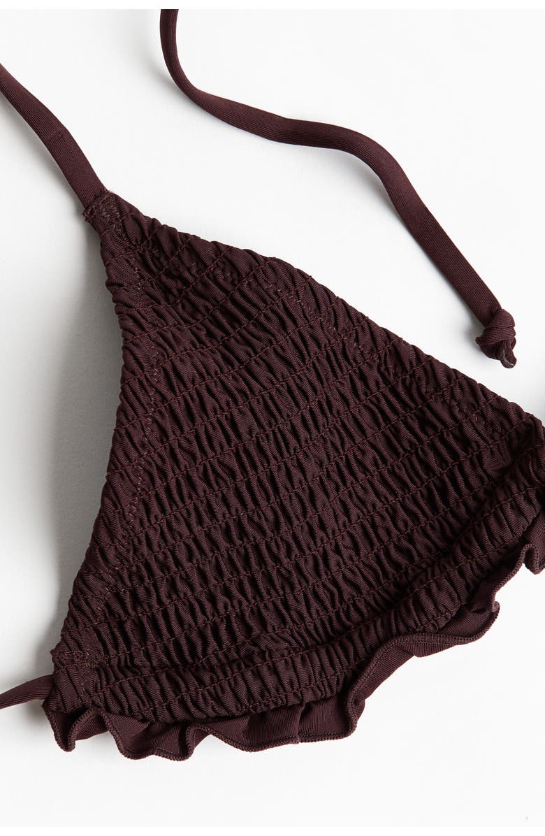 H&M Padded triangle bikini top, Alternate, color, Dark Brown