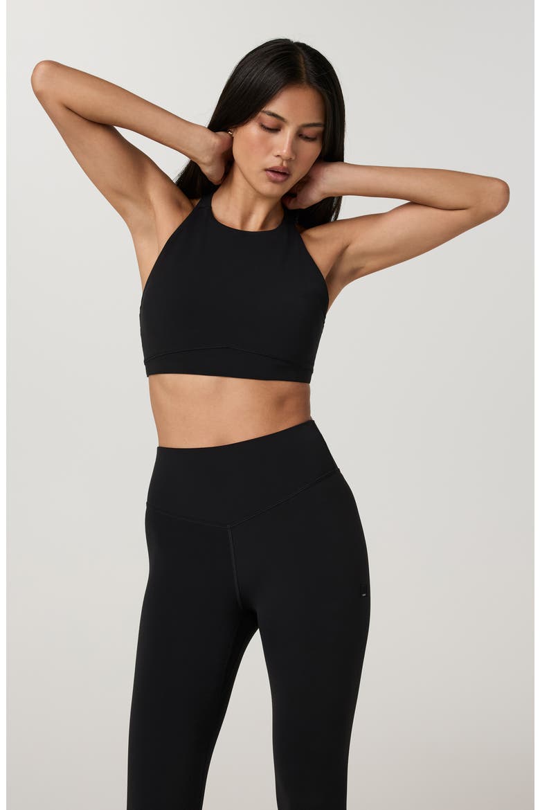 AllTheForm High Neck Sports Bra, Alternate, color, BLACK