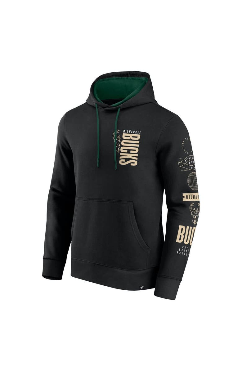 FANATICS Men's Fanatics Black Milwaukee Bucks Game Time Crossover Pullover Hoodie, Alternate, color, Black