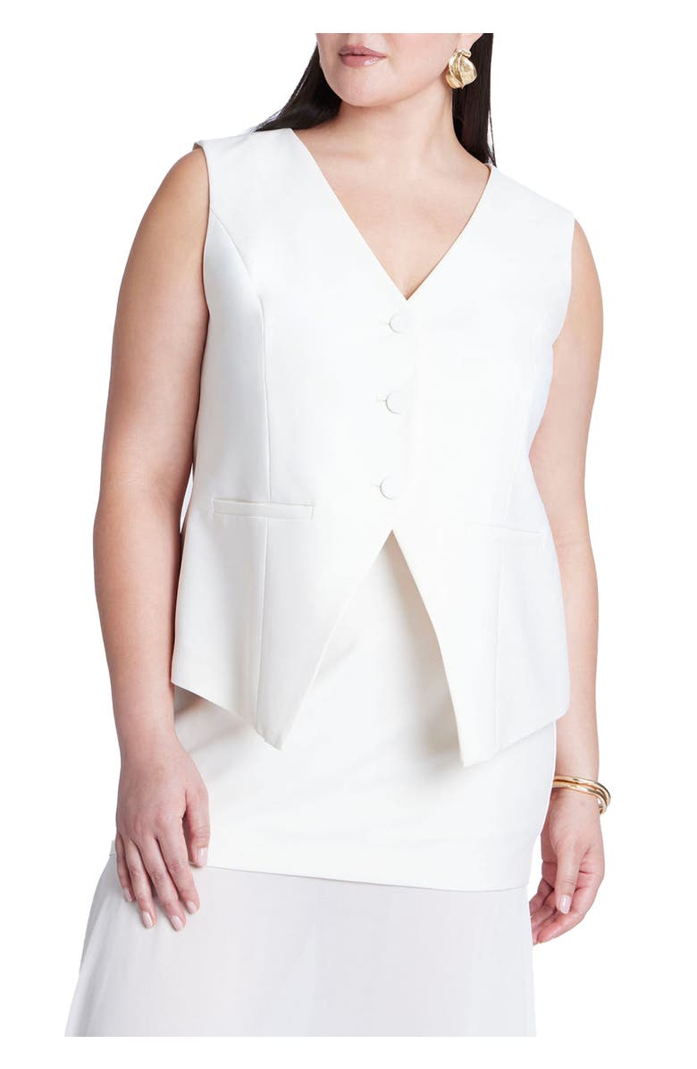 ELOQUII Split Hem Suiting Vest, Main, color, 