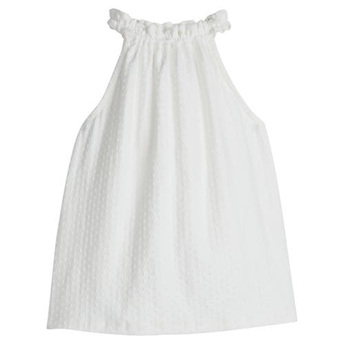 Bisby Kids' Mod Pointelle Tank In White Pointelle