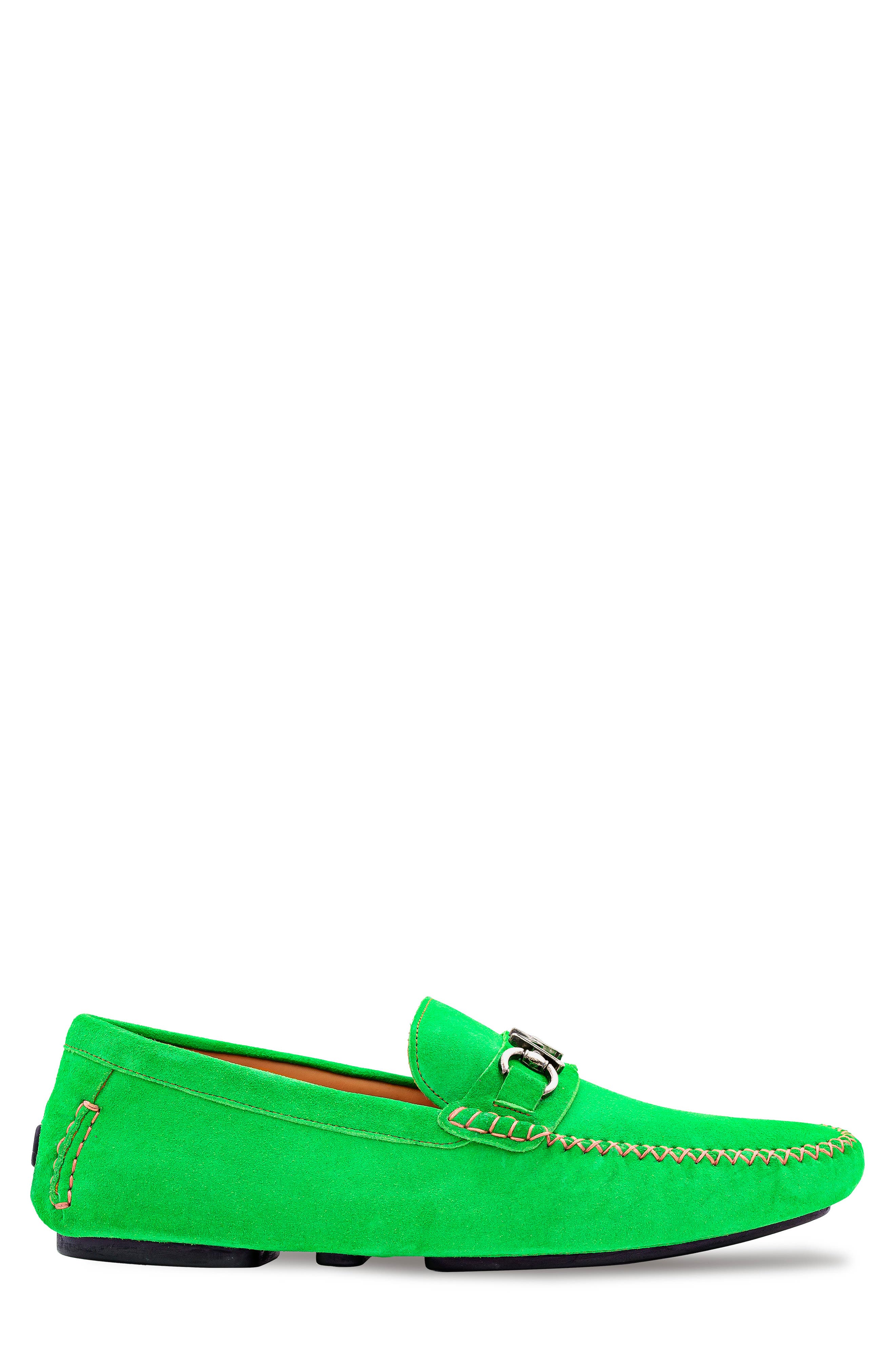 Mezlan Initial Bit Ornament Leather Loafer, Alternate, color, Green