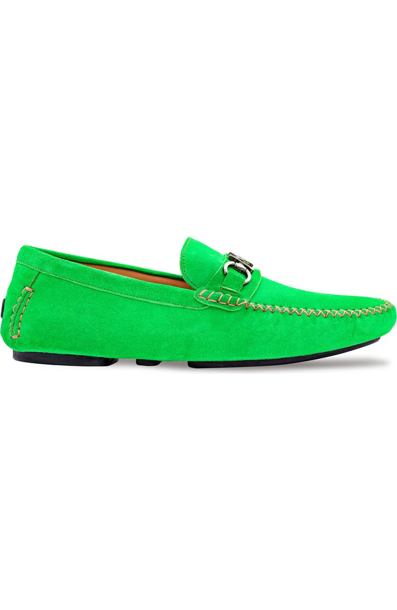 Mezlan Initial Bit Ornament Leather Loafer, Alternate, color, Green