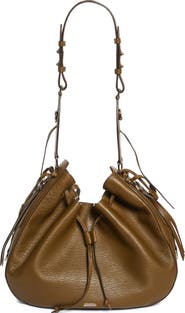 Isabel Marant Bolton Bubble Pebbled Lambskin Leather Hobo Bag
