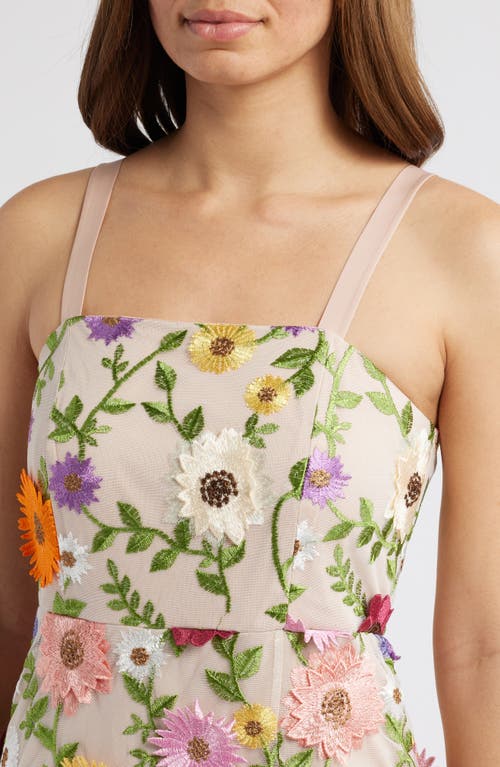 SAM EDELMAN SAM EDELMAN 3D FLORAL EMBROIDERED SHEATH 