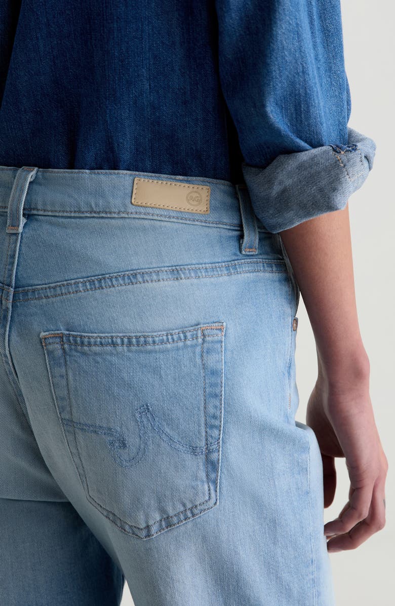 AG Brinley High Waist Fray Hem Crop Straight Leg Jeans, Alternate, color, 22 Years Amplify