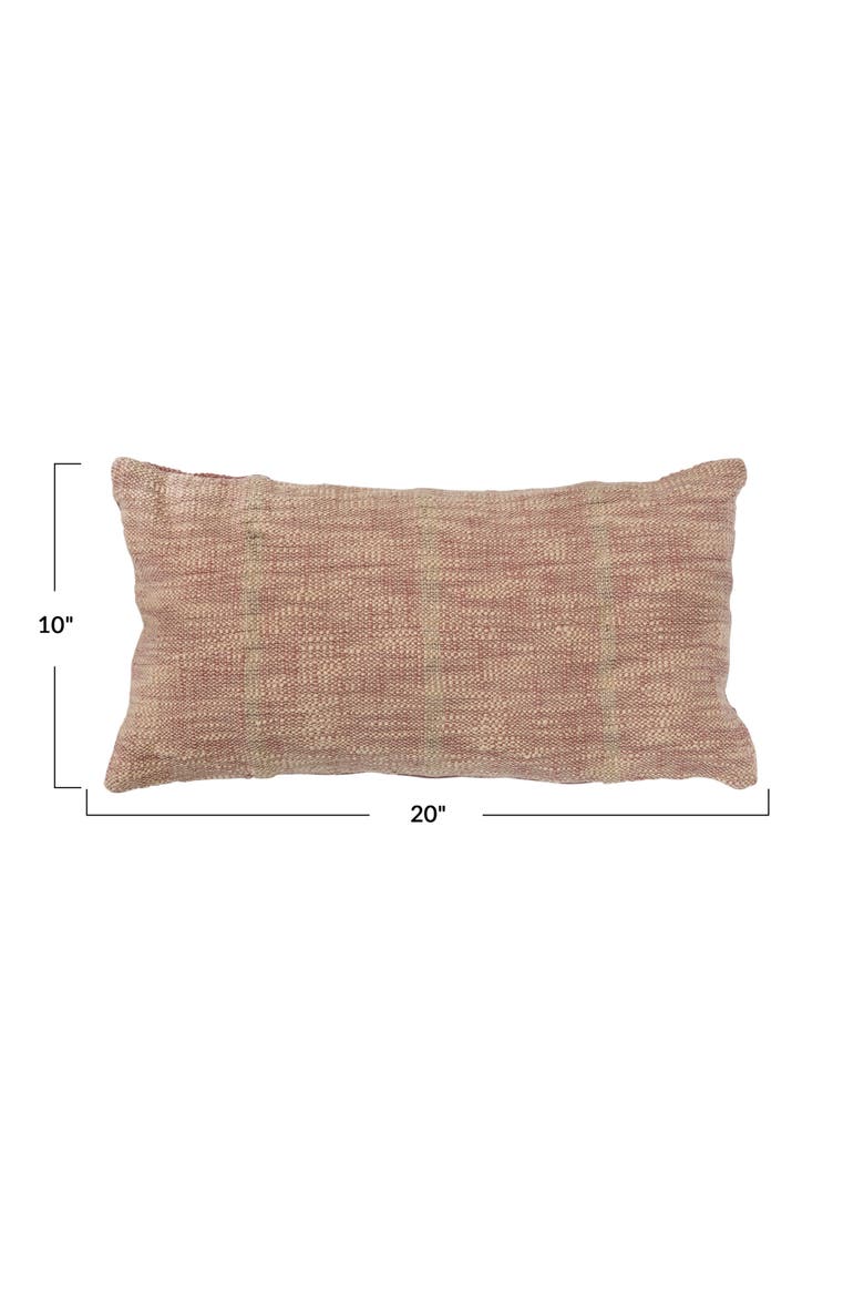 Woven Cotton Blend Lumbar Pillow, Rust, Alternate, color, Orange