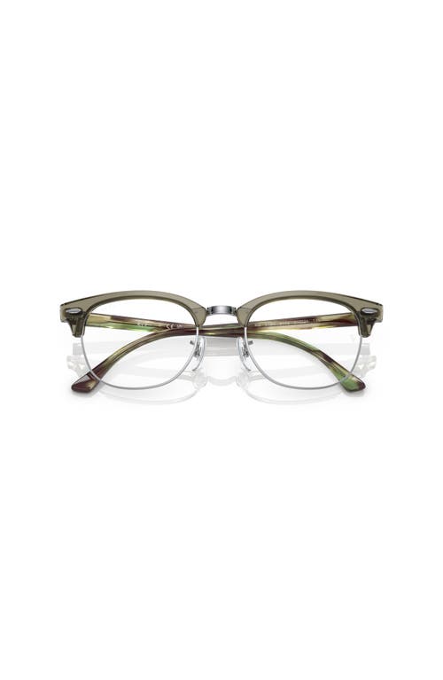 Ray Ban Ray-ban 51mm Square Optical Glasses In Green