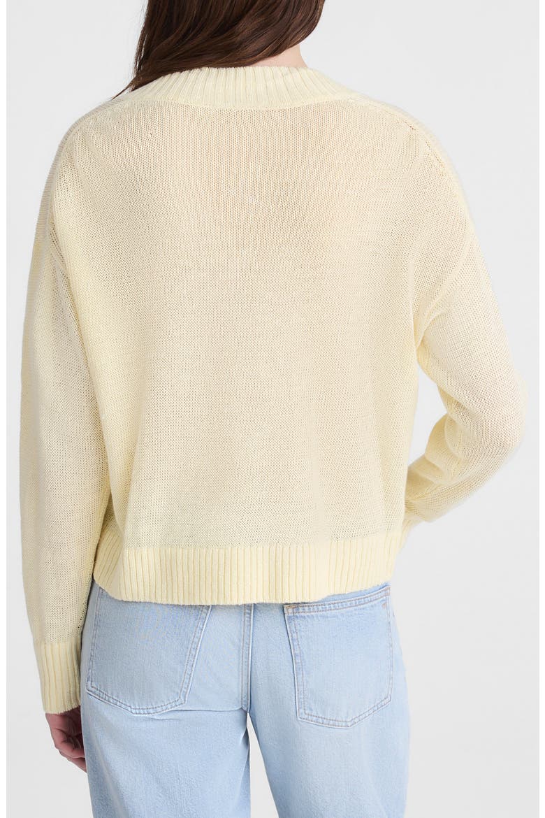 Arline Linen V-Neck Pullover, Alternate, color, SHEER PINEAPPLE