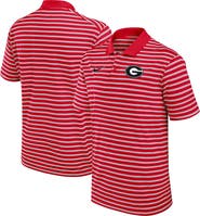 Nike Men's Nike Red/White Georgia Bulldogs Primetime Victory Striped Performance Polo