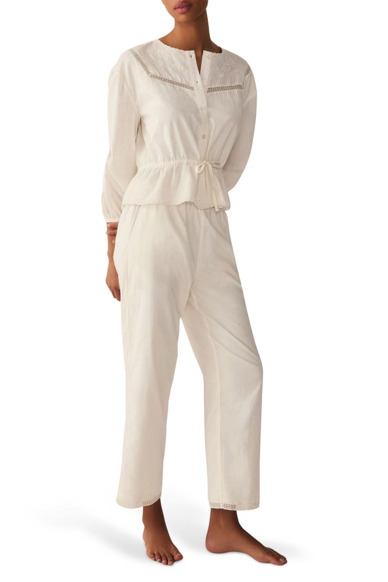Marguerite Cotton Voile Pajamas, Alternate, color, IVORY