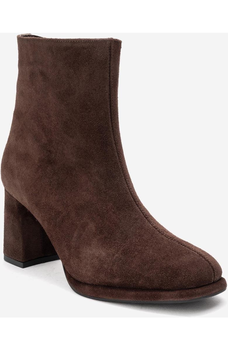 Forever & Always Shoes Napoli Leather Block Heel Boot, Main, color, Brown Suede