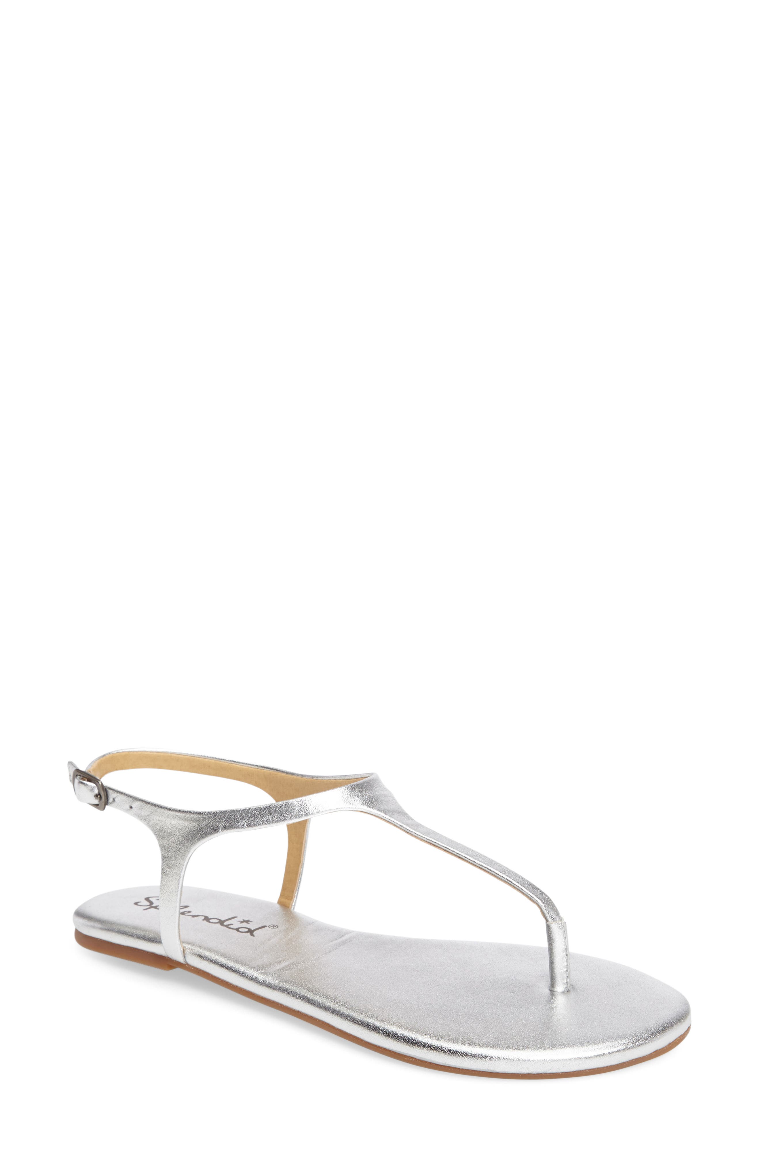 'Mason' Sandal, Main, color, SILVER LEATHER