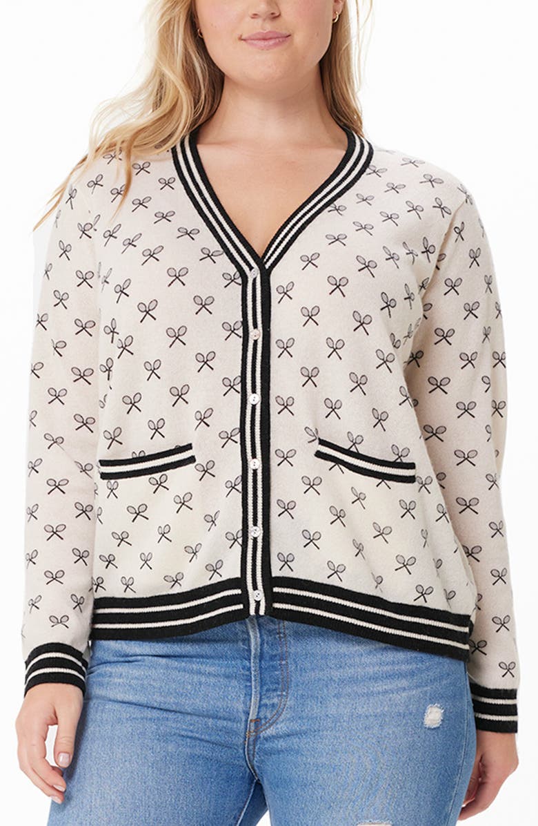 MINNIE ROSE Tennis Club Cashmere Cardigan, Main, color, White