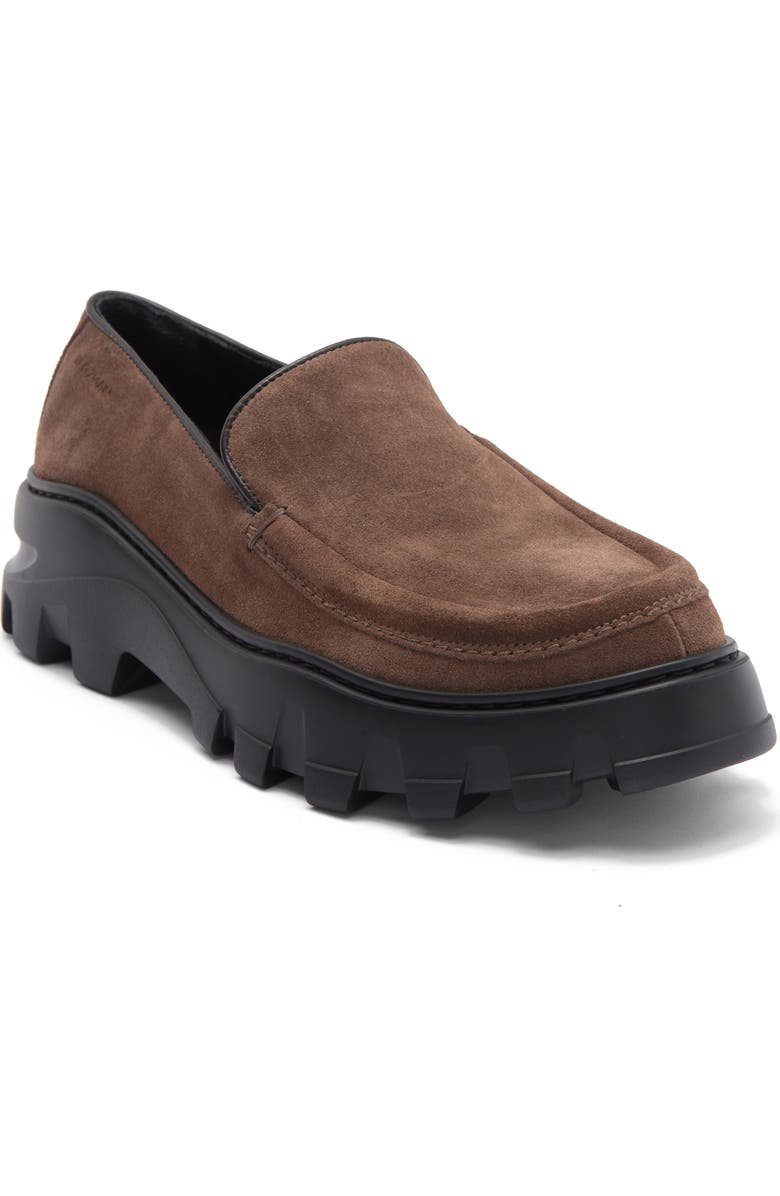 Stuart Weitzman Anders Platform Slip-On Shoe, Main, color, Dark Brown