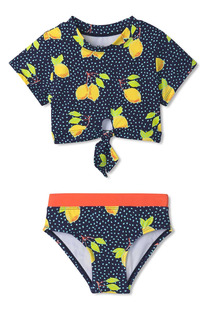 Hatley Kids' Fresh Lemons Two-Piece Rashguard Swimsuit, Main, color, 