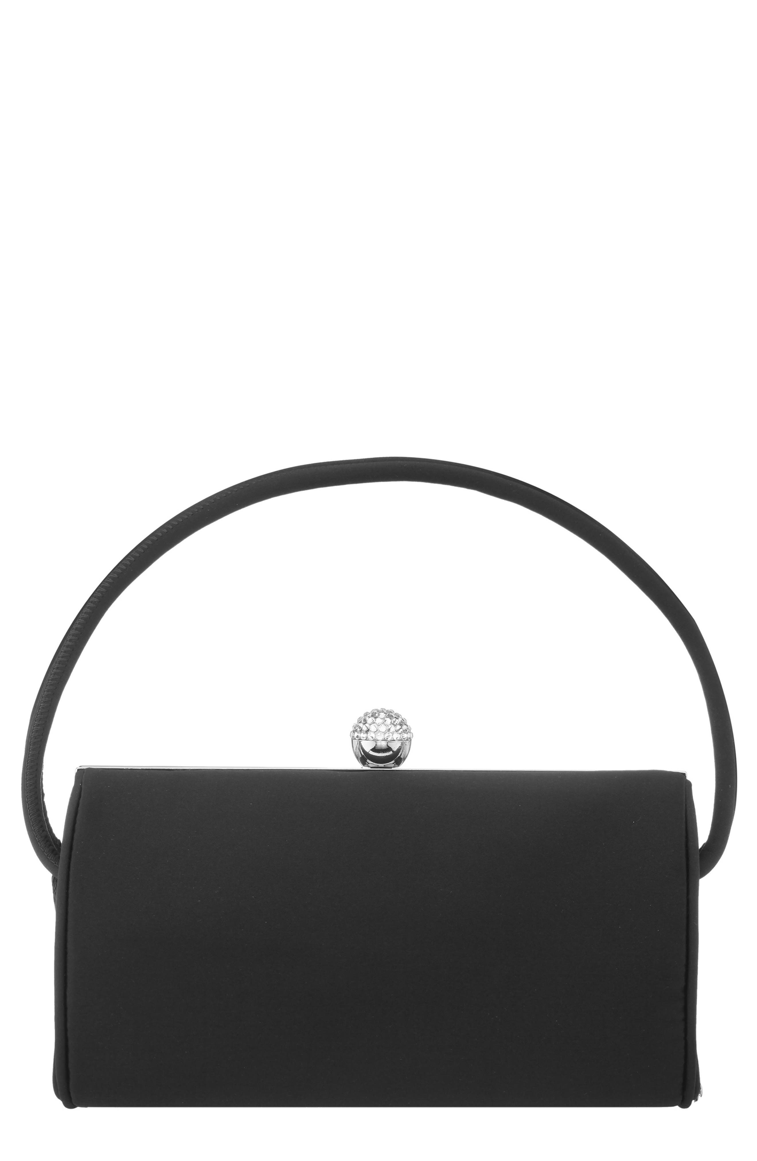 Nina Khalani Satin Clutch, Main, color, Black