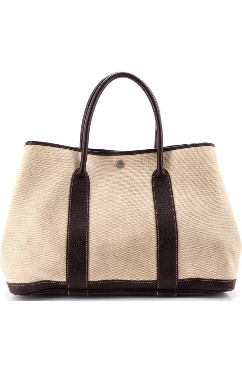 Pre-Owned Hermes Garden Party Tote Toile and Leather 36, Alternate, color, Cocaon